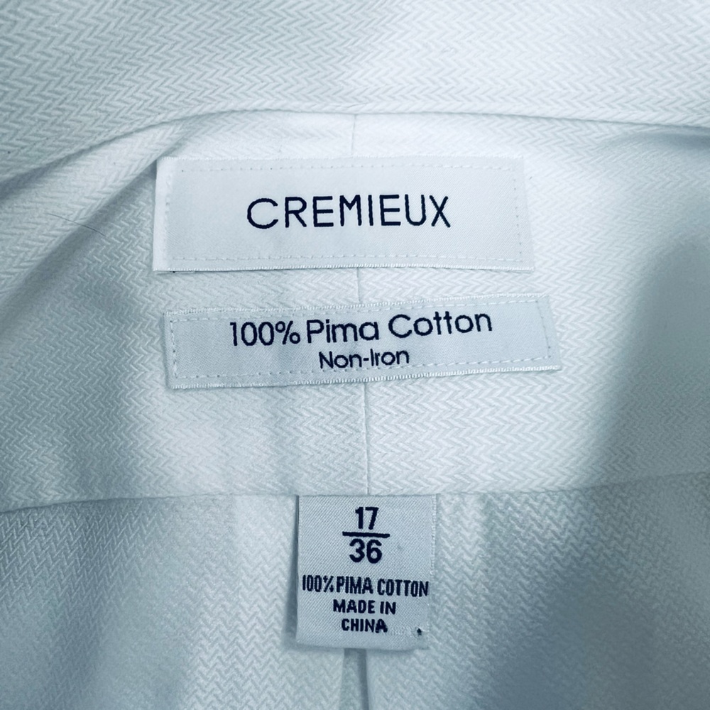 Daniel Cremieux Solid White Herringbone Dress Shi… - image 3